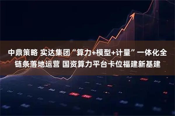 中鼎策略 实达集团“算力+模型+计量”一体化全链条落地运营 国资算力平台卡位福建新基建